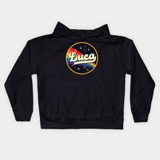 Luca // Rainbow In Space Vintage Style Kids Hoodie